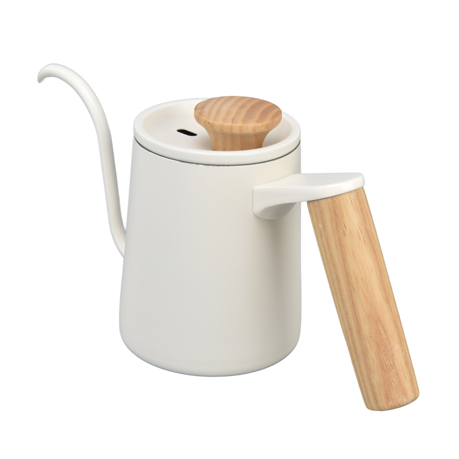 Mattweiße Filterkaffeekanne (edelstahl-innenraum) 350 Ml, Schlanke Schwanenhalskanne, Edelstahl-kaffeemaschine Mit Feinem Ausguss Für Schonendes Brühen