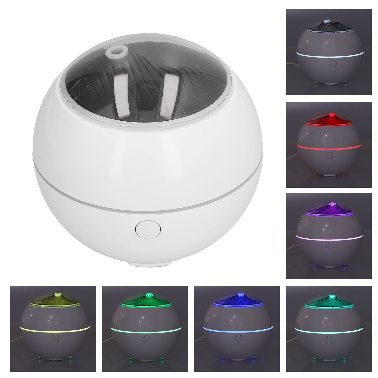 Weißer Ultraschall-tischdiffusor, Mini-usb-aromatherapie-diffusor Mit 7 Wiederaufladbaren Farben, Für Zuhause Oder Büro, 7 Led-lampenschirme