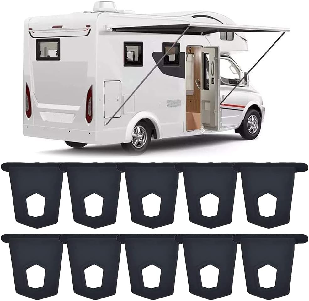 10 Crochets De Suspension Pour Auvent De Camping-car - Accroches Portables En Caoutchouc Pour Extérieur, Pour Tringles, Serviettes Et Équipement De Camping