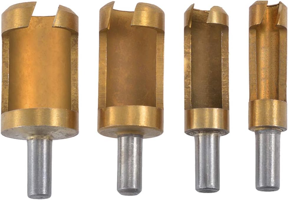 Mèches De Coupe Titane Pour Liège - 4 Pièces, Scie Cloche, Outil Rond, Pour Chevilles Et Travail Du Bois