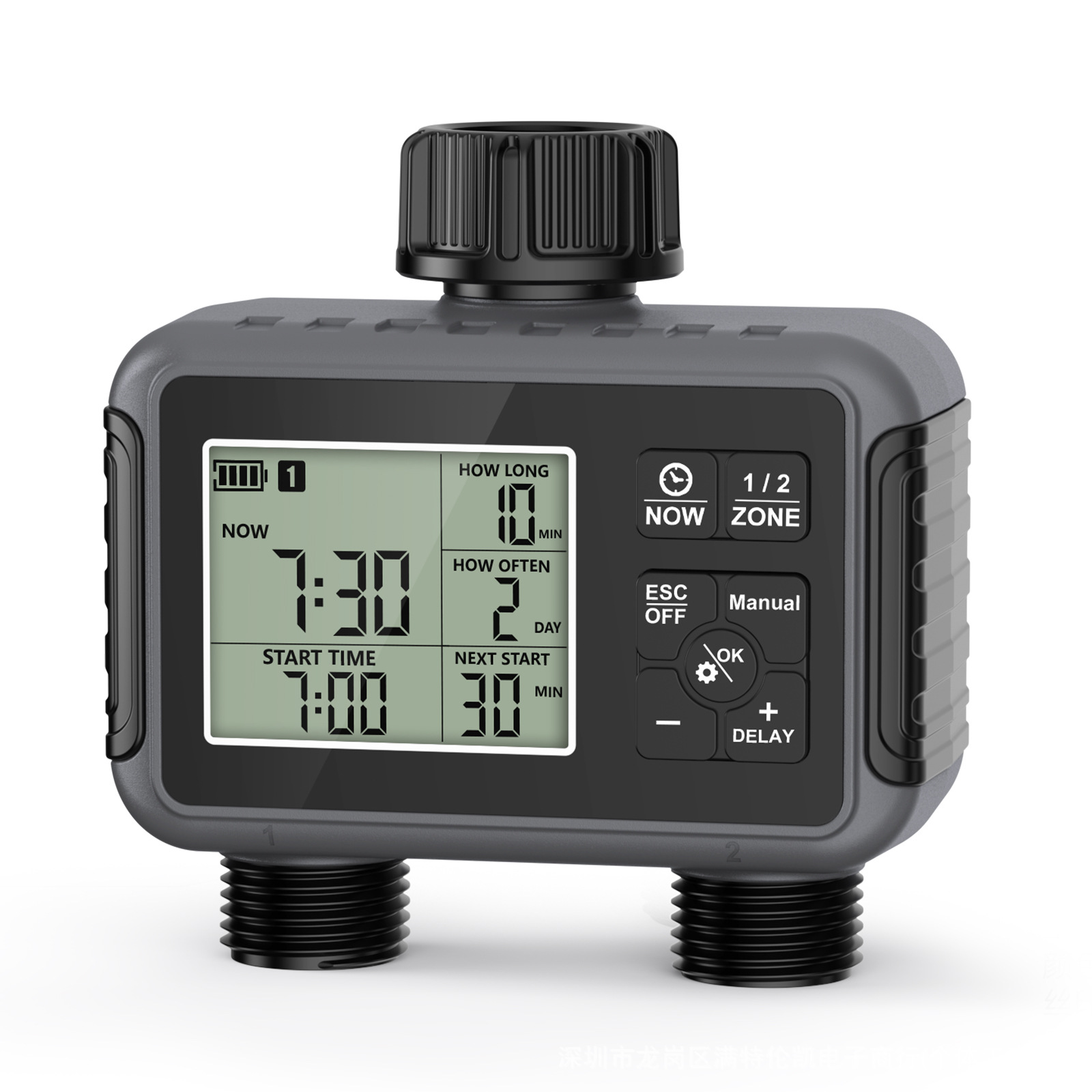 Programmateur D'Arrosage Double Sortie Basique, Robinet De Jardin Bsp 3/4", Minuterie D'Eau Manuelle Simple, Pour Petite Irrigation De Terrasse Ou Potager