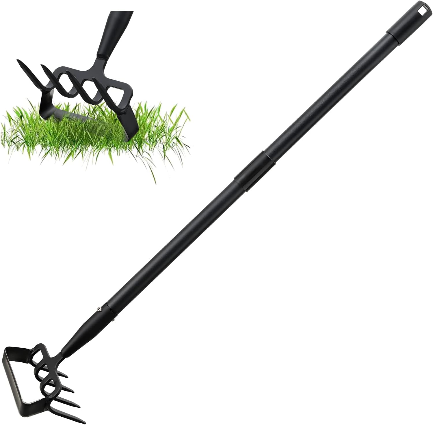 Binette Et Sarcloir 2-en-1 Pour Jardin - Outil Manuel Avec Manche De 1.2m - Pour Désherber, Aérer Et Labourer La Terre
