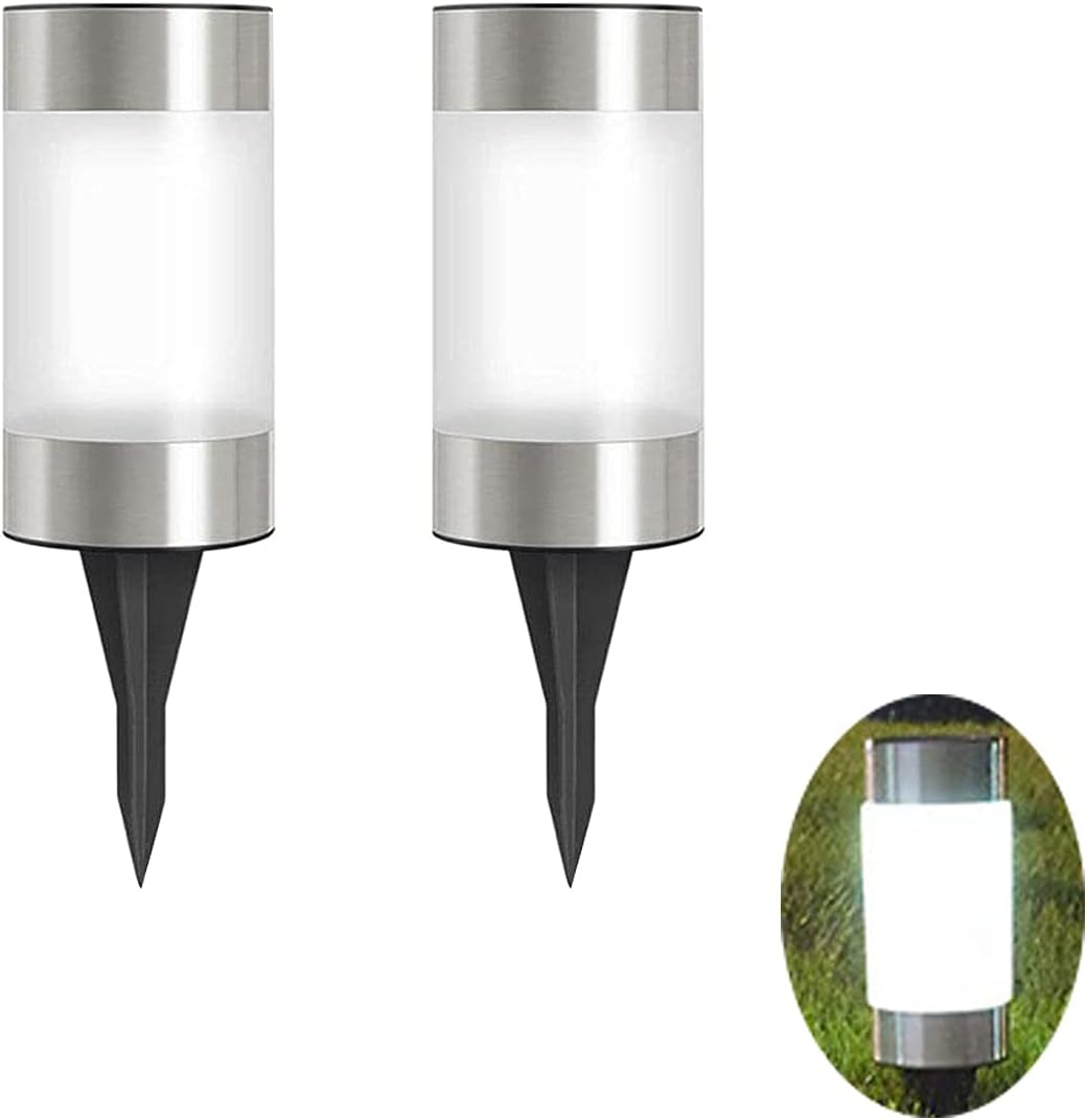 Lampes Solaires Led Acier Inoxydable - Lot De 2, Autonomes, Pour Allée, Terrasse, Jardin, Éclairage Sécurité