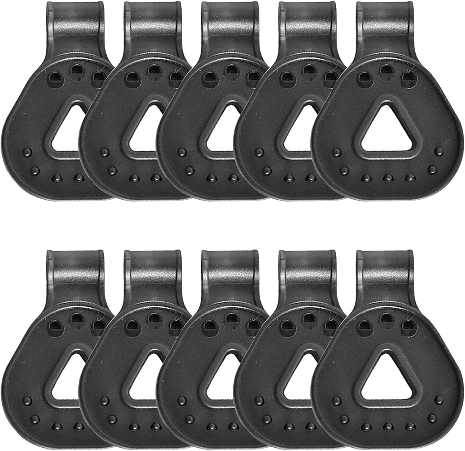 Pour Serre Et Camping - Lot De 10 Clips De Fixation En Plastique Noir Avec Œillet À Pression, Pour Voile D'Ombre, Bâche Et Toile, Forte Adhérence