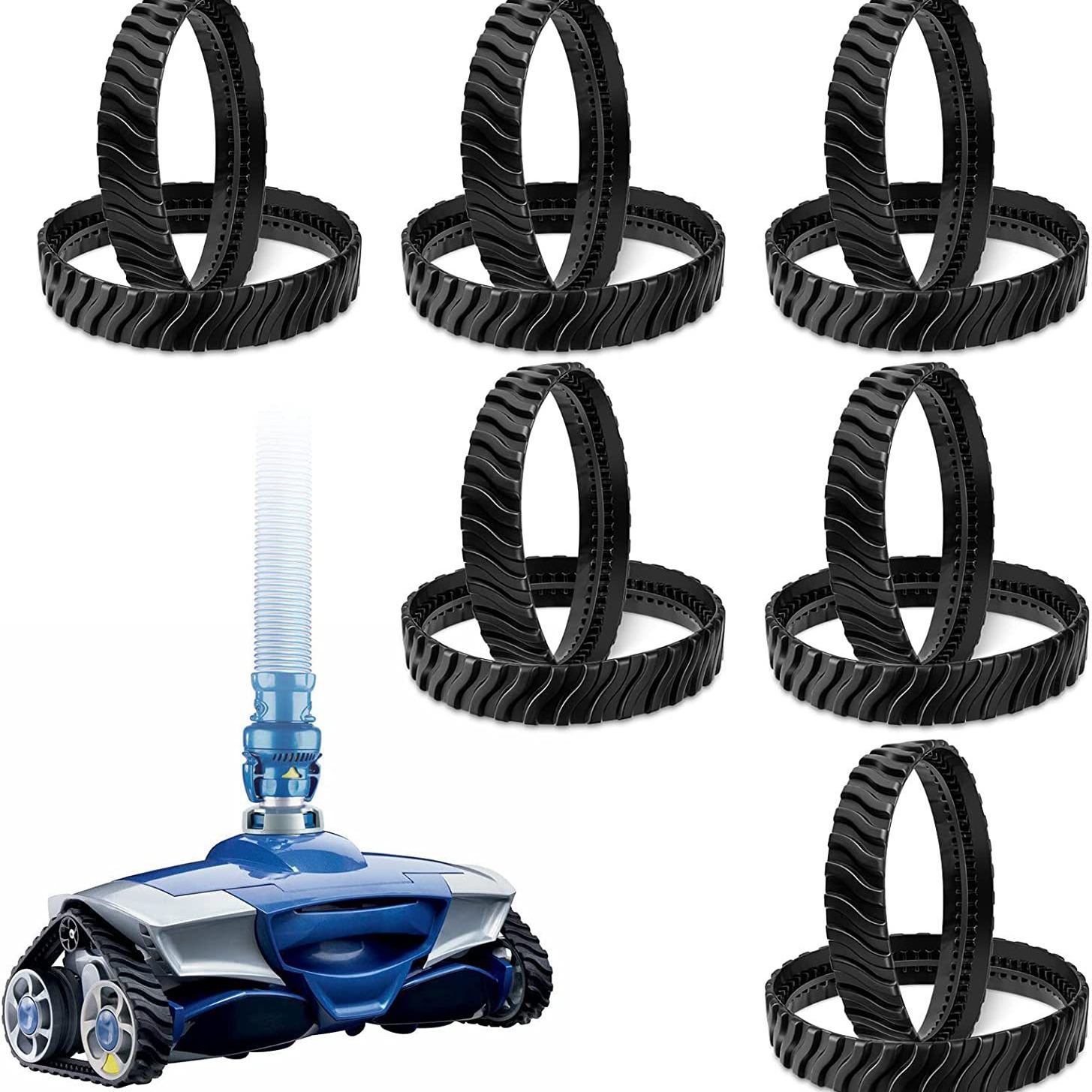Kit De Remplacement De Chenilles En Caoutchouc 9 Pièces R0526100 - Compatible Avec Les Nettoyeurs De Piscine Zodiac Mx8 Elite/mx6 Elite/mx8/mx6