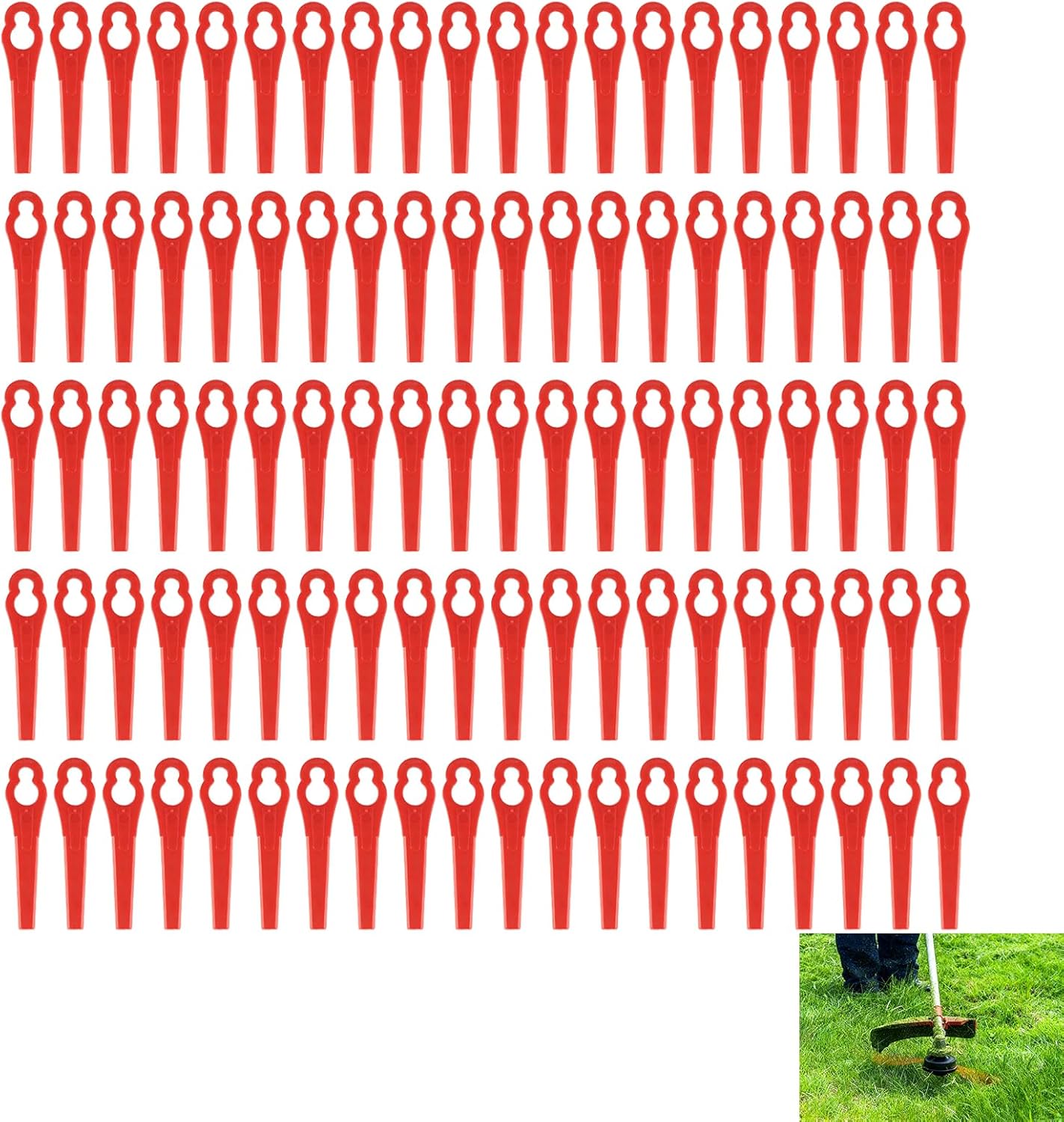 100 Pièces Lames De Rechange En Plastique, Rouge Lame Coupe Bordure Tondeuse À Gazon, Accessoires Universels Pour Coupe-bordures Sans Fil, Débroussailleuses Entretien Pelouse, Lames Pour Jardinage