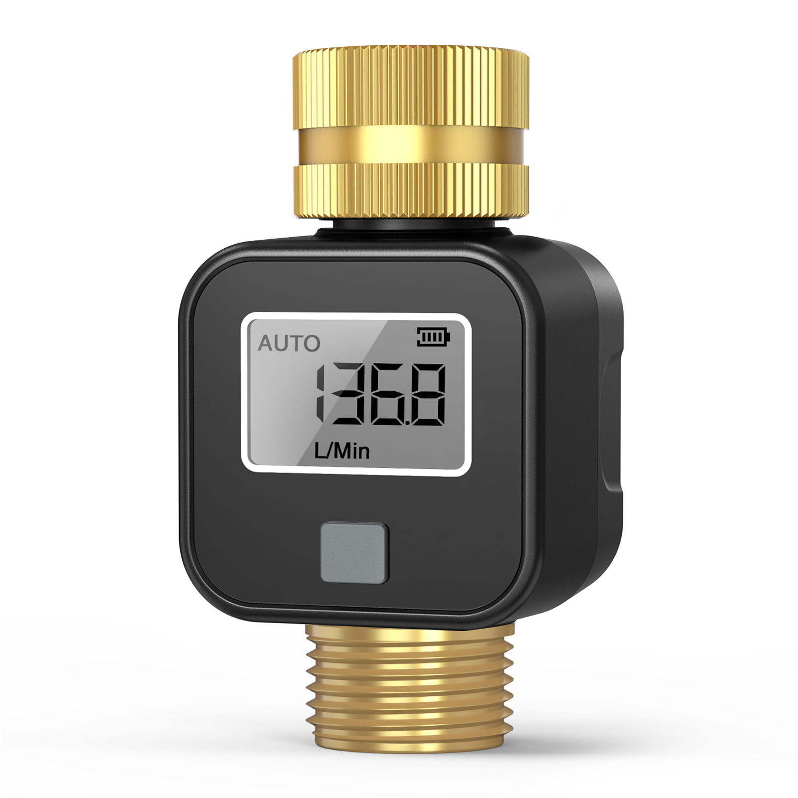 Compteur D'Eau Électronique Lcd, Débitmètre Avec Raccord Fileté Bsp 3/4", Capteur De Débit Et Volume D'Eau En Temps Réel, Pour Jardin, Piscine, Irrigation