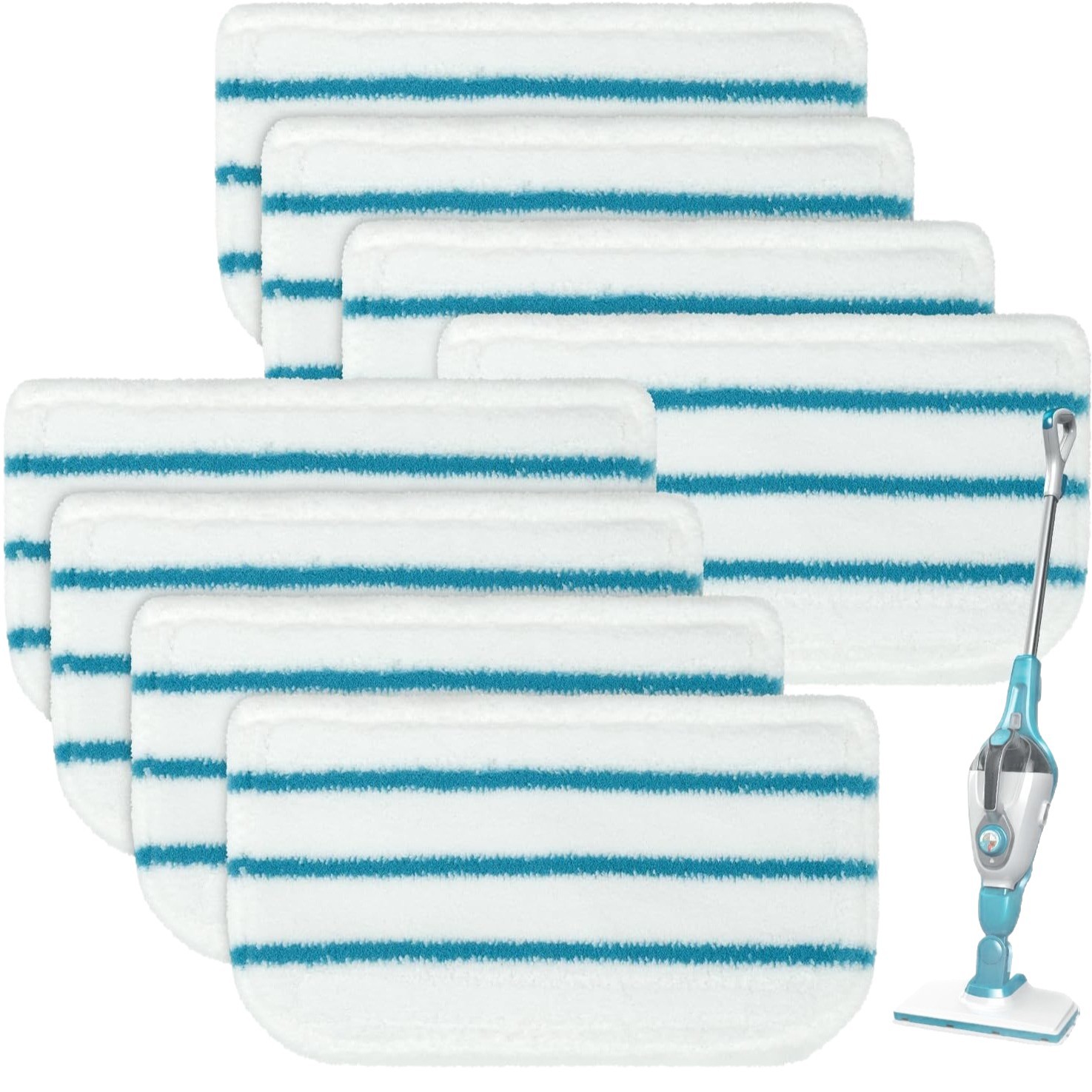 Lot De 8 Pads Compatibles Black & Decker Fsm1300/1600/1610 - Têtes De Rechange En Microfibre Pour Serpillière À Vapeur - Pads Lavables Et Réutilisables