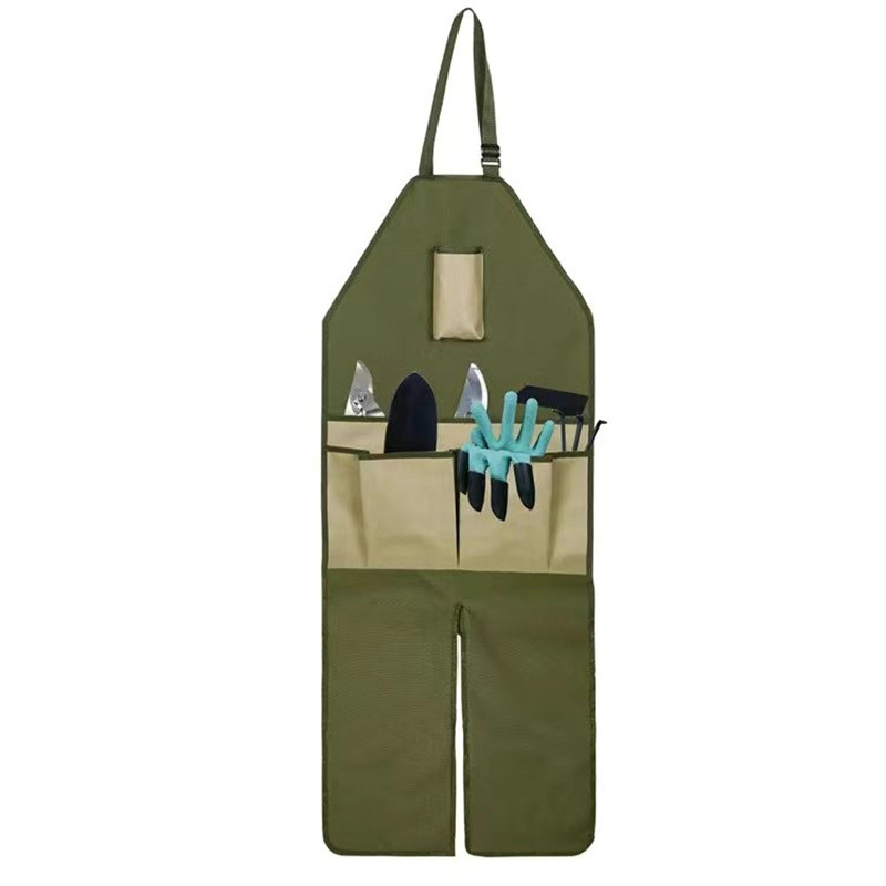 Tablier De Jardin Multi-poches - Tissu Oxford Allongé, Leggings, Couleur Assortie, Pour Élagage Et Rangement Outils