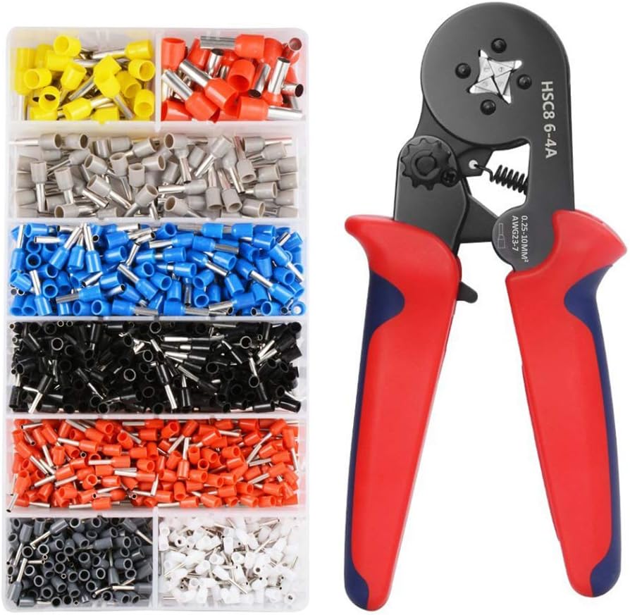 Kit De Sertissage Pour Cosses Électriques - Pince Sertisseuse Avec 1200 Embouts De Cosses Isolées - Pour Câbles De 0.5 À 6mm²