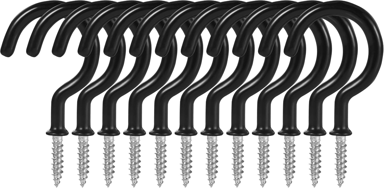 12 Crochets De Plafond Heavy Duty - Pour Suspendre Lampes De Culture, Mugs Lourds - En Métal, Usage Intérieur/extérieur, Filetage 1-1/4 Pouce
