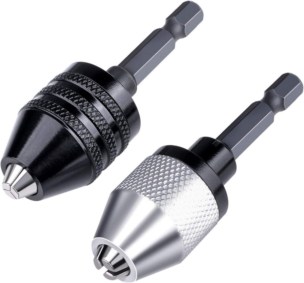 Adaptateur De Mandrin Rapide Pour Perceuse - 2 Pièces 0.3-6.5mm, Tige Hexagonale 1/4", Conversion Sans Clé