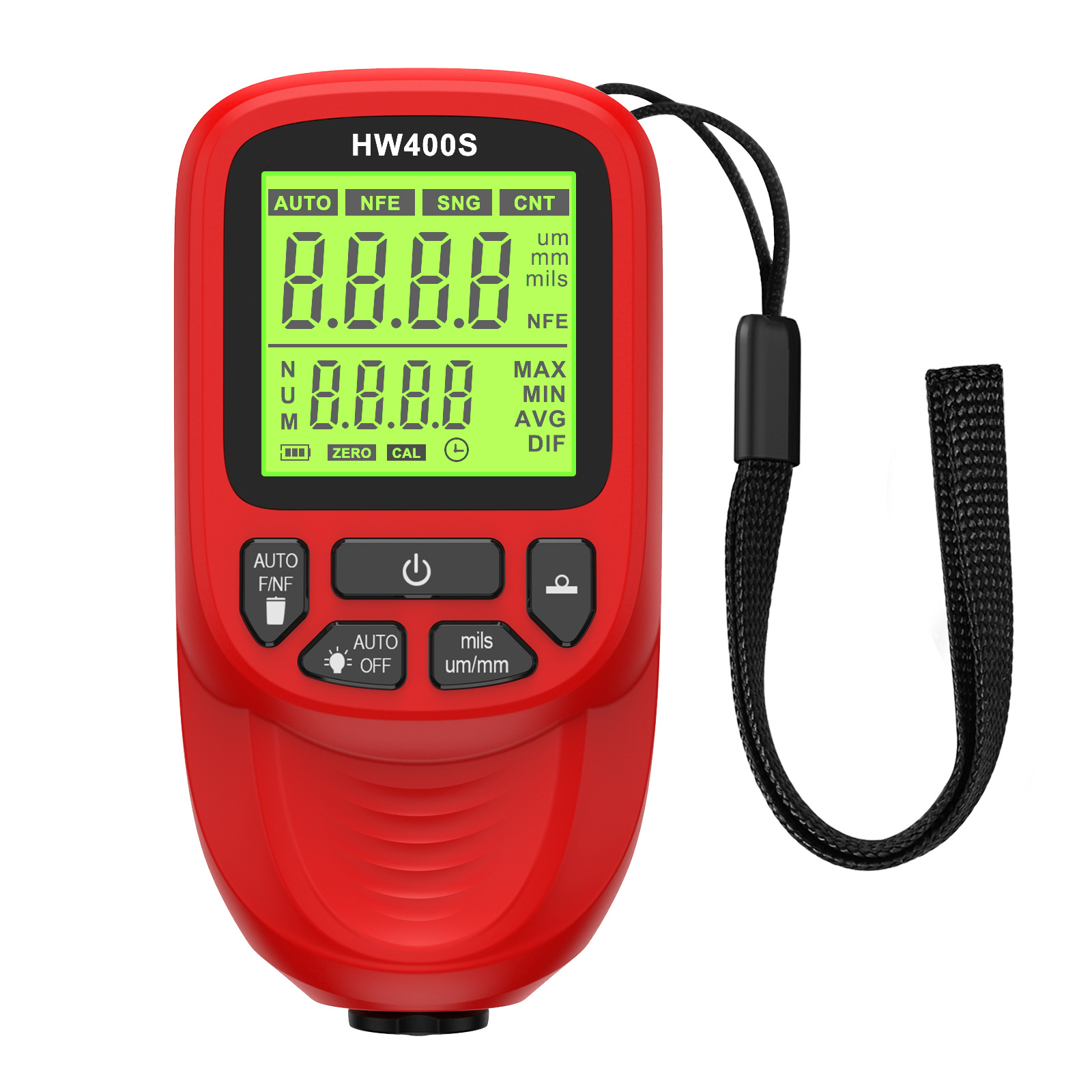 Épaisseurmètre De Revêtement Haute Précision Hw-400s, Testeur D'Épaisseur De Peinture Vernis Anodisation Sur Métal, Mesure 0-2000µm, Auto Fe/nfe, Portable