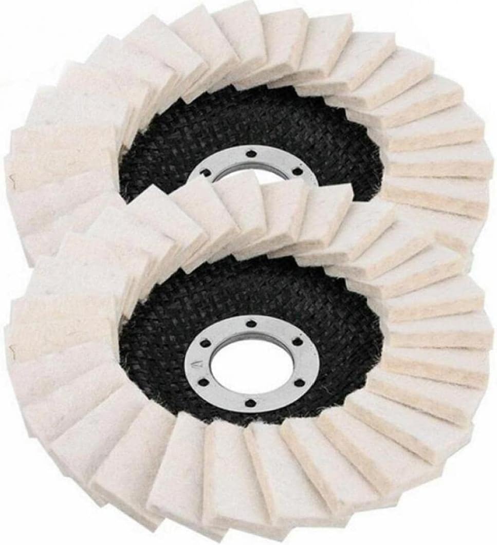 Tampons De Polissage Laine 125mm - 2 Pièces, Pour Meuleuse D'Angle, Outil Rotatif, Abrasif, Finition Brillante