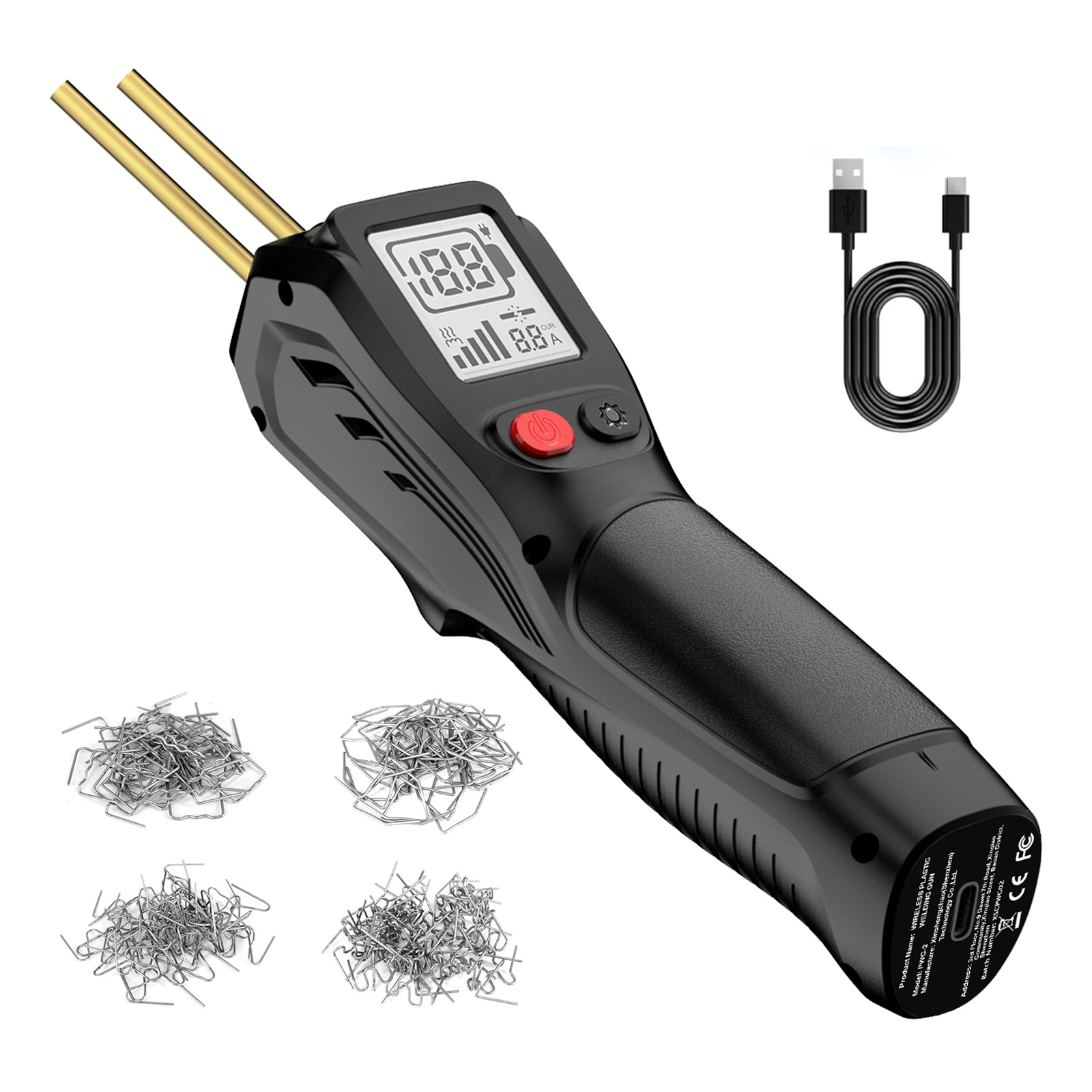 Pistolet À Souder Pour Pare-chocs Auto Pwg-2, Machine De Réparation De Plastique Sans Fil Avec Écran Lcd, Inclut Tiges De Soudure Et Clous Pour Carrosserie