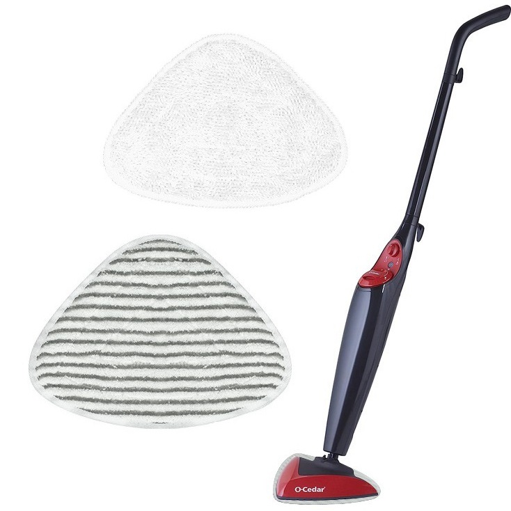 Lot De 2 Pads Compatibles Vileda/o-cedar - Têtes De Rechange Pour Serpillière À Vapeur Triangle, En Fibre Chenille Lavable Et Réutilisable