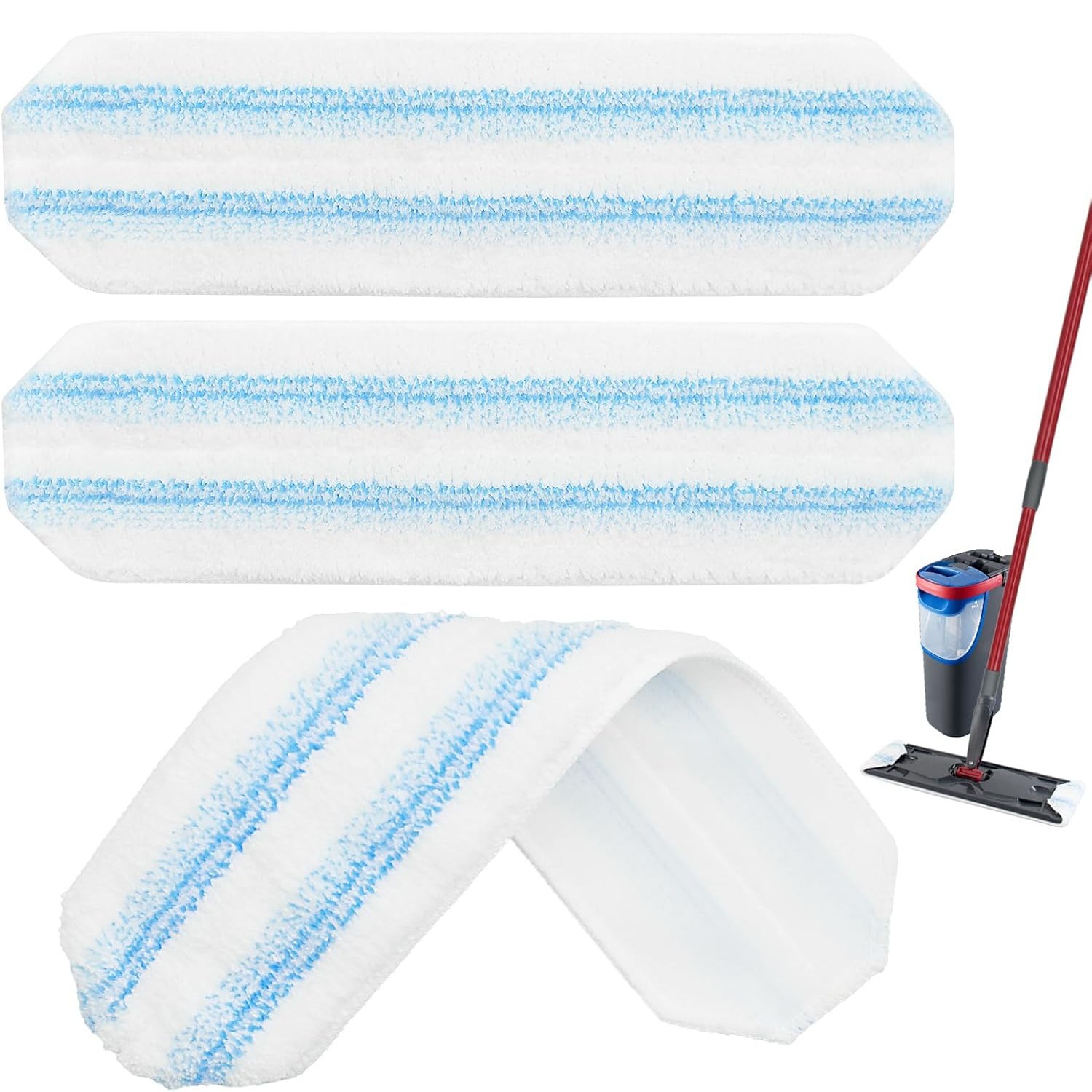 Lot De 2 Pads Compatibles Vileda H2pro Et O-cedar - Têtes De Rechange En Microfibre Pour Balai À Essorage, Lot De 2 Pièces Lavables Et Réutilisables