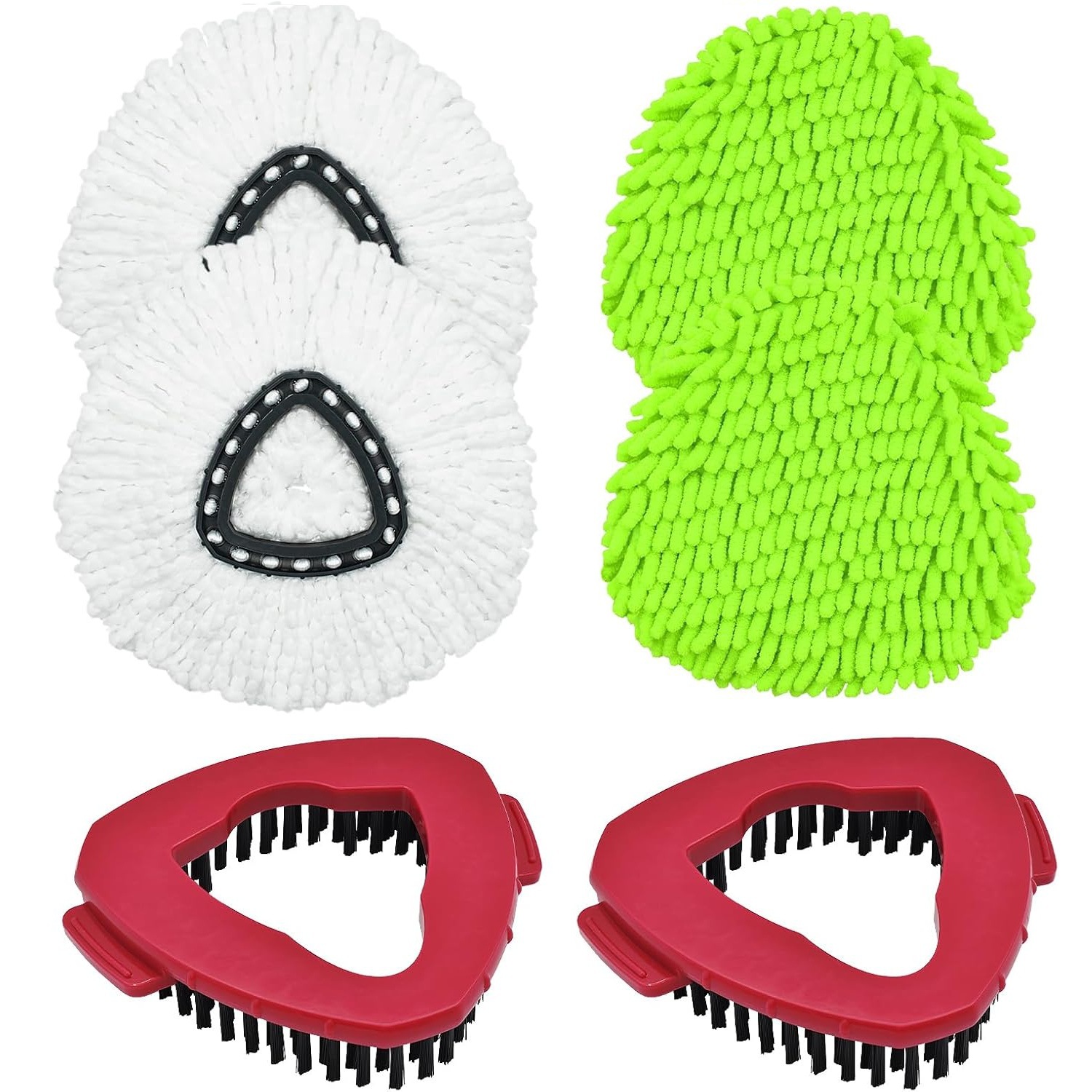 Lot De 6 Pads Compatibles Vileda Et O-cedar - Têtes De Rechange En Microfibre Pour Balai Rotatif Triangle, Pads De Nettoyage Réutilisables Et Lavables