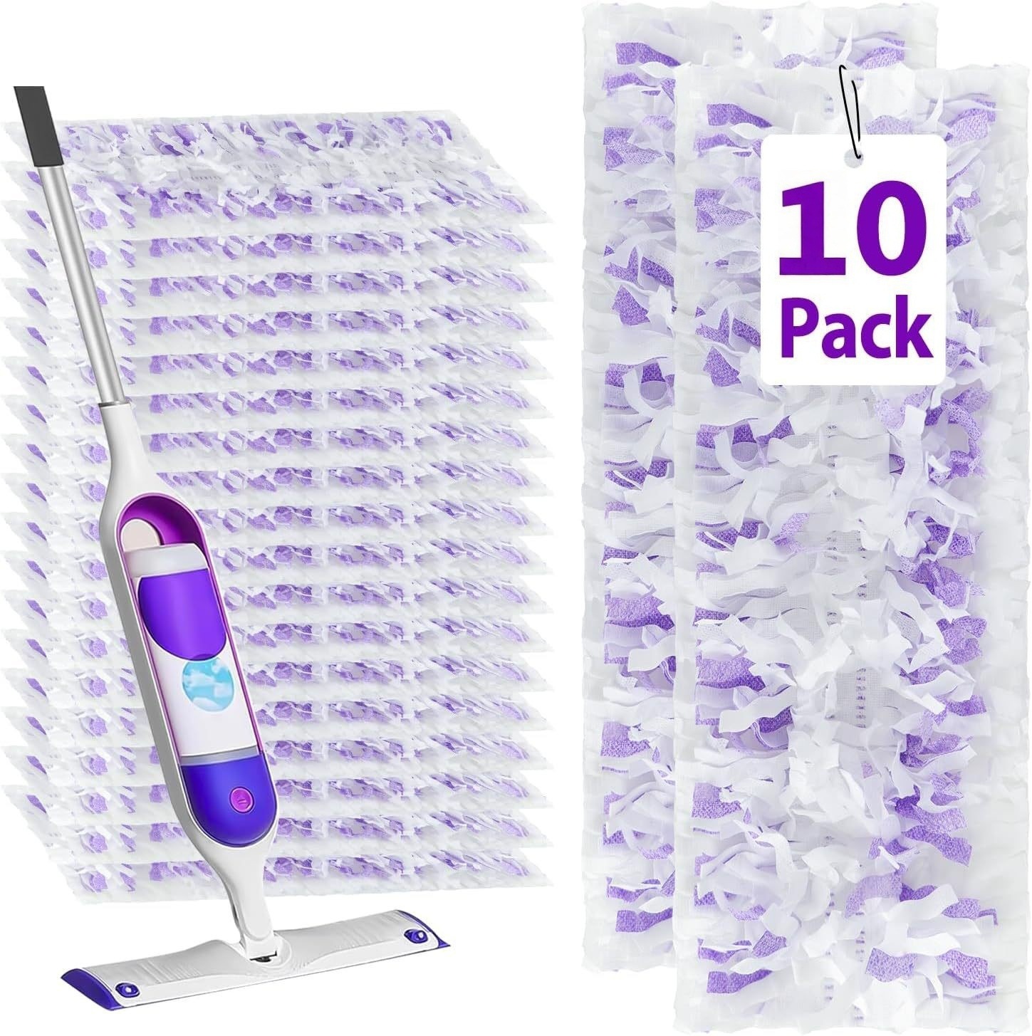 Lot De 10 Pads Jetables Compatibles Swiffer - Têtes De Rechange Non-tissées À Fixation Adhésive Pour Balai À Poussière, Nettoyage Rapide Et Hygiénique