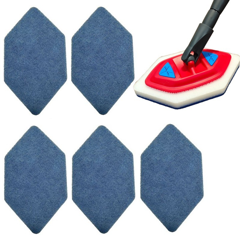 Lot De 5 Pads Compatibles Vileda Bath Magic - Têtes De Rechange Pour Balai De Douche, Pads Nettoyants Microfibre Lavables Pour Salle De Bain