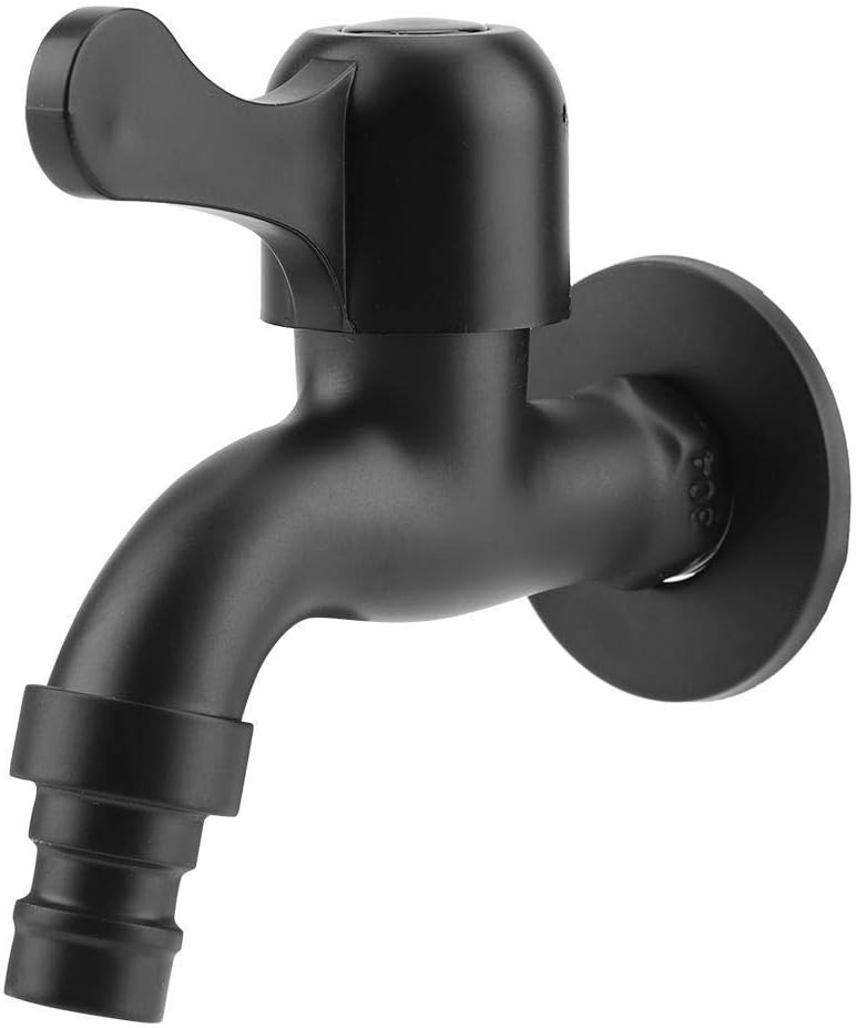 Robinet De Machine À Laver Rétro Noir En Acier Inoxydable 304 – Robinet À Ouverture Rapide, 4 Points, Eau Froide Unique
