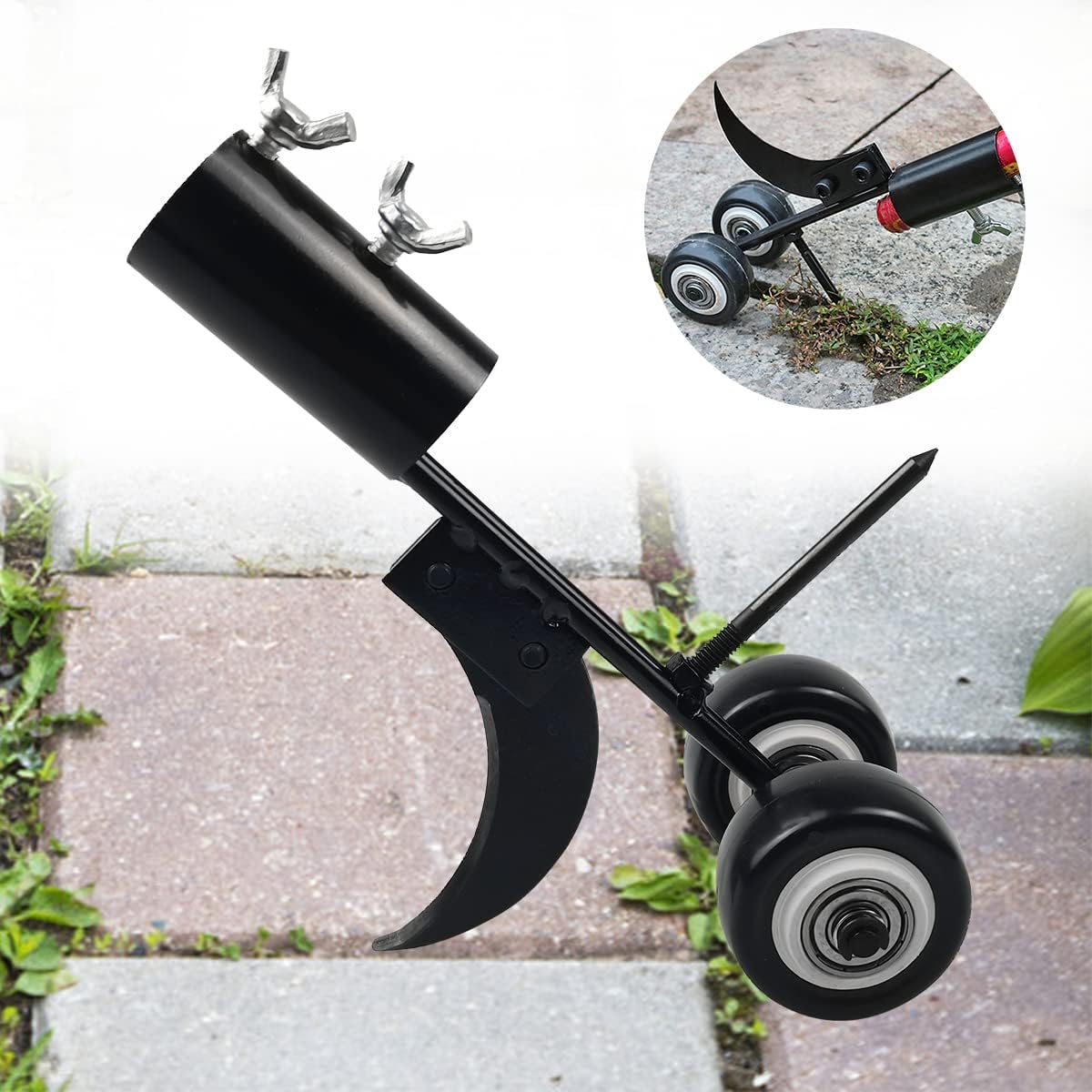 Désherbeur À Roues Avec Genouillère Intégrée - Outil De Jardin Pour Désherbage Sans Se Baisser - Système À Deux Roues