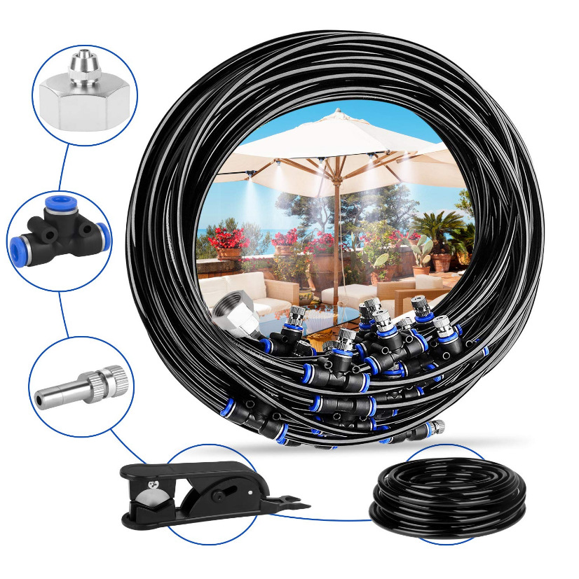 Kit De Brumisation Extérieur 15m - Système De Refroidissement Pour Terrasse, Jardin Ou Serre - Avec Buses Et Raccord Pour Boyau D'Arrosage