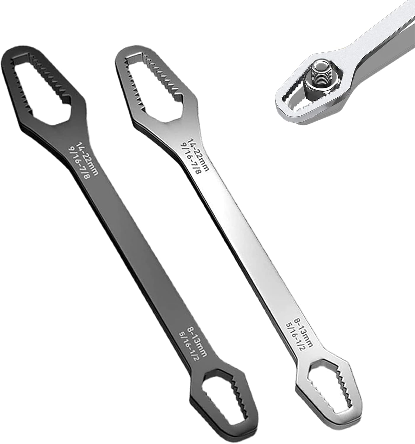 Clé Torx Universelle Auto-serrante 8-22mm - Double Fonction Molette Et Clé Fixe - Outil Mécanique - Lot De 2