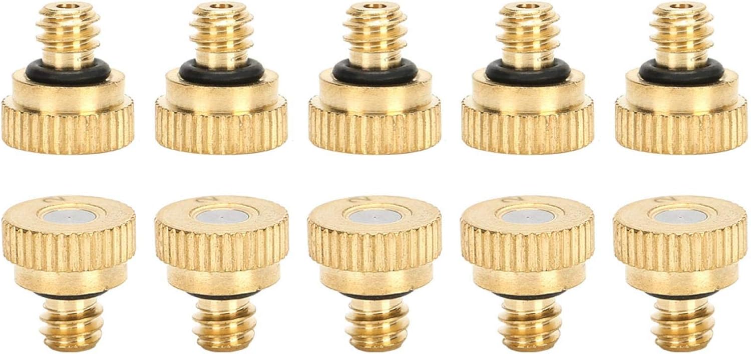 10 Buses De Pulvérisation En Laiton 0.2mm - Pour Système De Brumisation Et Arrosage Extérieur À Basse Pression, Connexion Robinet