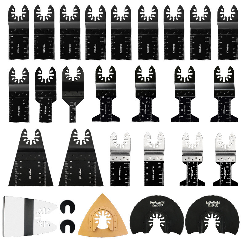Jeu De 28 Lames Pour Multi-outil Oscillant - Universel Pour Couper, Poncer, Gratter - Compatible Fein, Bosch, Makita, Dewalt, Dremel