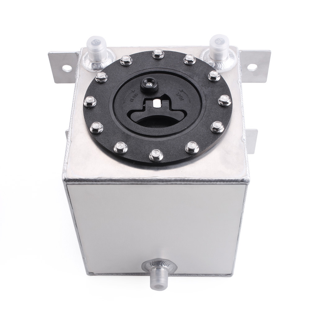 Auto-modifikationsteile 1-gallone 4l Zusatzkraftstofftank Aus Aluminiumlegierung Mit Kunststoffdeckel - Silber