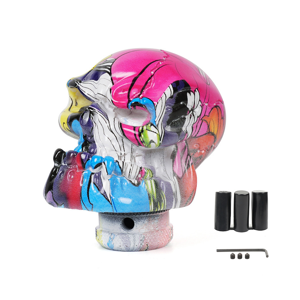 Autotuningteile, Schaltknauf Mit Totenkopfmotiv Aus Kunstharz, Personalisierter Schalthebel, Schaltkugel – Pink