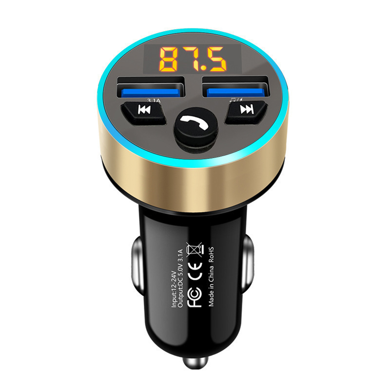 Bluetooth-autoladegerät, Neue Powerbank Fürs Auto, Autoladegerät, Bluetooth-mp3-player Fürs Auto, Fm-transmitter – Gold