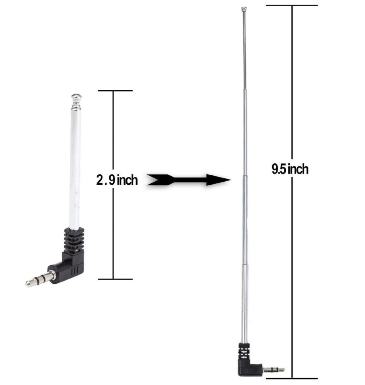 Bluetooth-lautsprecher-trolleyantenne, Kopfhörerantenne, 3,5-mm-klinkenstecker, 4466-4-teilig, Zusammengeklappt 80 Mm, Ausgeklappt 240 Mm