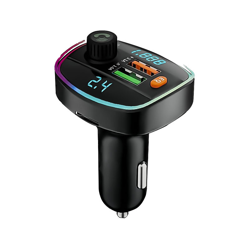 Dual-usb-schnellladegerät (3,1 A) Für Autotelefone Mit Atemlichteffekt, Freisprecheinrichtung, Bluetooth-mp3-ladegerät Fürs Auto – A26