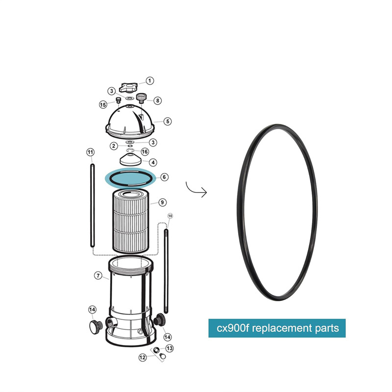 Hayward Cx900f Ersatzfilterpatronen Und O-ring-dichtungen Für Abscheiderbehälter - Cx900f (einzeldichtung)