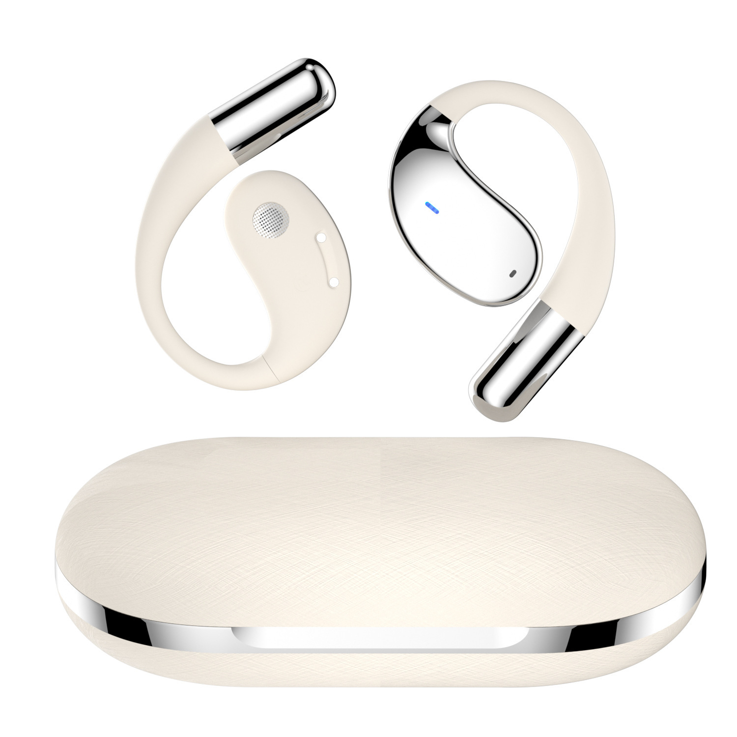 Kabelloser Over-ear-bluetooth-kopfhörer Mit Ki-simultanübersetzung Und Extrem Langer Akkulaufzeit, Ows-sportkopfhörer – Q39 Off-white (ohne Übersetzungsfunktion)