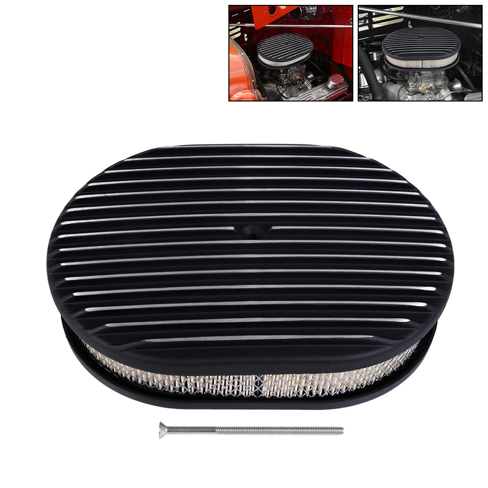 Kfz-ersatzteile, Luftfilter Mit Großem Durchmesser, Ovaler 12-zoll-luftfilter, Vollrippenfilter – Silber