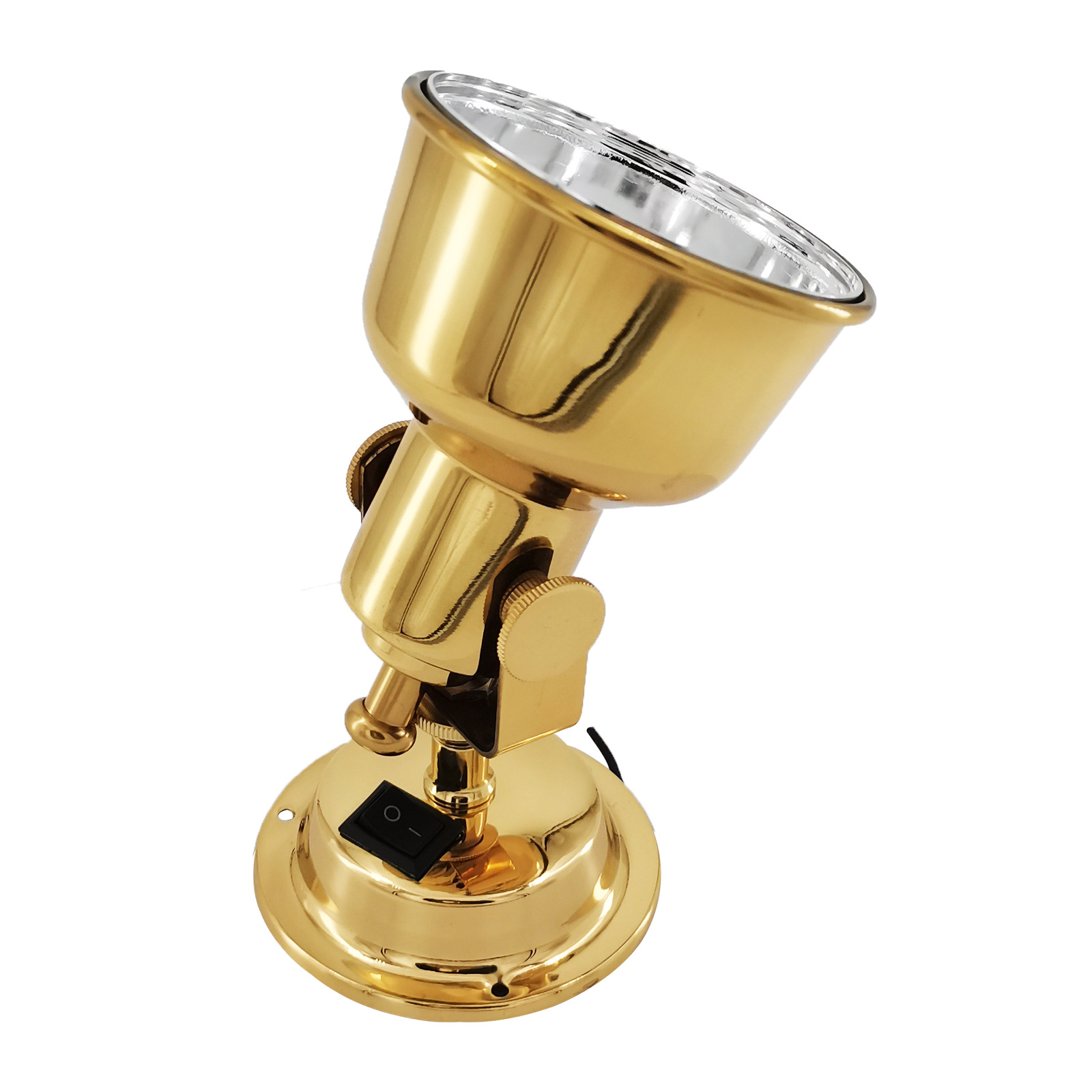 Marine Led-wandleselampe, Goldfarben, Mit Schwenkschalter, Messing, 5 W, Marine-yachtzubehör - 989 - Wandleselampe