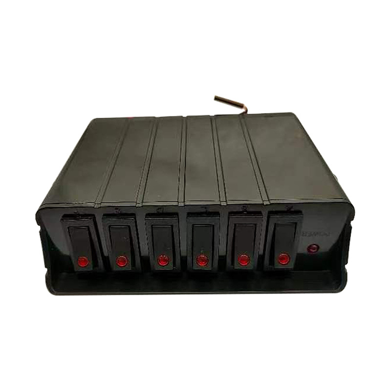 Marine- Und Automobil-4-kanal-12v-6-positionen-3pin-schalter Mit Bedienfeld Inklusive Verdrahtung Und Bedienfeldzubehör – 6-kanal-blaulicht –
