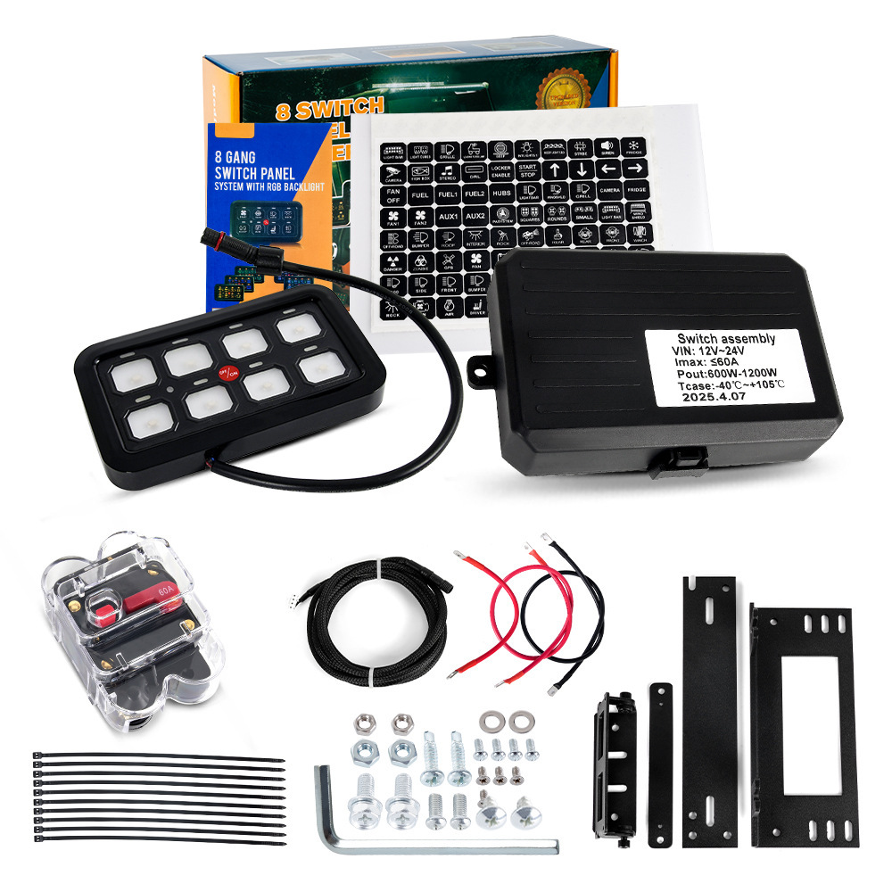 Nachrüst-led-scheinwerfersystem Mit 6-kanal/8-kanal-schalter, Sicherung Und Stromversorgung, Passend Für Wrangler - 8-kanal
