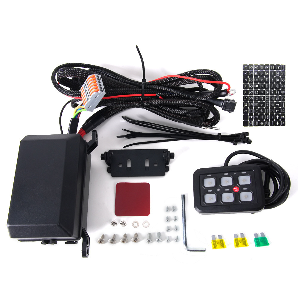 Nachrüst-led-scheinwerfersystem Mit 6-kanal/8-kanal-schalter, Sicherung Und Stromversorgung, Passend Für Wrangler – 6-kanal
