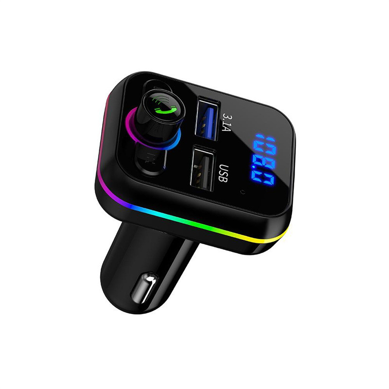 Neues Kfz-ladegerät Mit Farblicht, Tf-kartenadapter, Bluetooth-freisprecheinrichtung, Mp3-player, Fm-transmitter, Bluetooth-dual-usb – M34