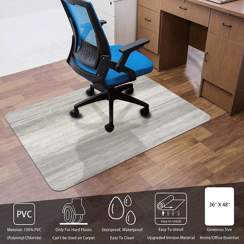 Rutschfeste Bodenmatte Für Arbeits-/wohnzimmer, Stuhlkissen, Sitzkissen, Schutzmatten Für Holzböden Und Fliesen – Hellgrau/gelbe Holzmaserung – 91,5 X 122 Cm X 2 Mm