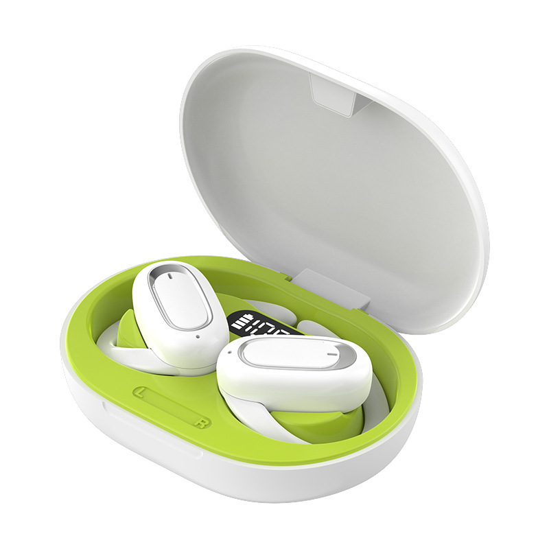 T35 True Wireless Ows Bluetooth-kopfhörer, Digitalanzeige, Großes Display, Geräuschunterdrückung, Sport-ohrbügel, Offenes Design – T35 Weiß/grün