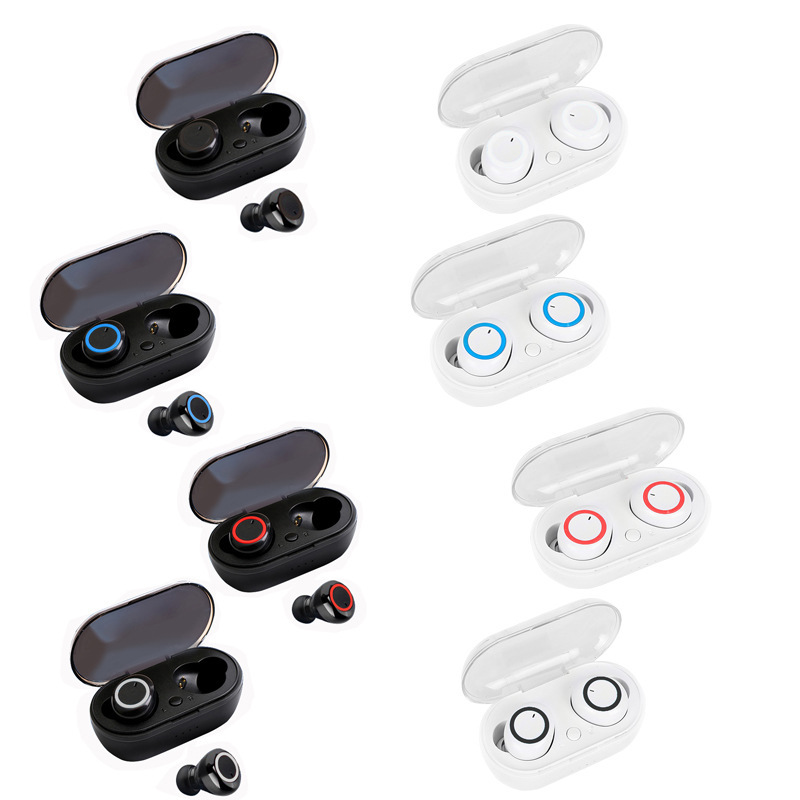 Y50 Bluetooth-kopfhörer Y50tws2 Sport- Und Outdoor-kopfhörer 5.0 Mit Ladecase – Schwarz/rot – Opp-beutel