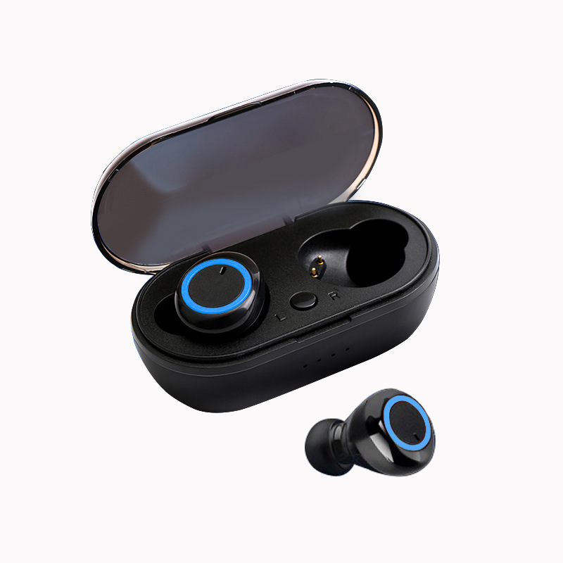 Y50 Bluetooth-kopfhörer Y50tws2 – Kabellose Sport- Und Outdoor-kopfhörer 5.0 Mit Ladecase – Schwarz/blau – Inkl. Verpackung