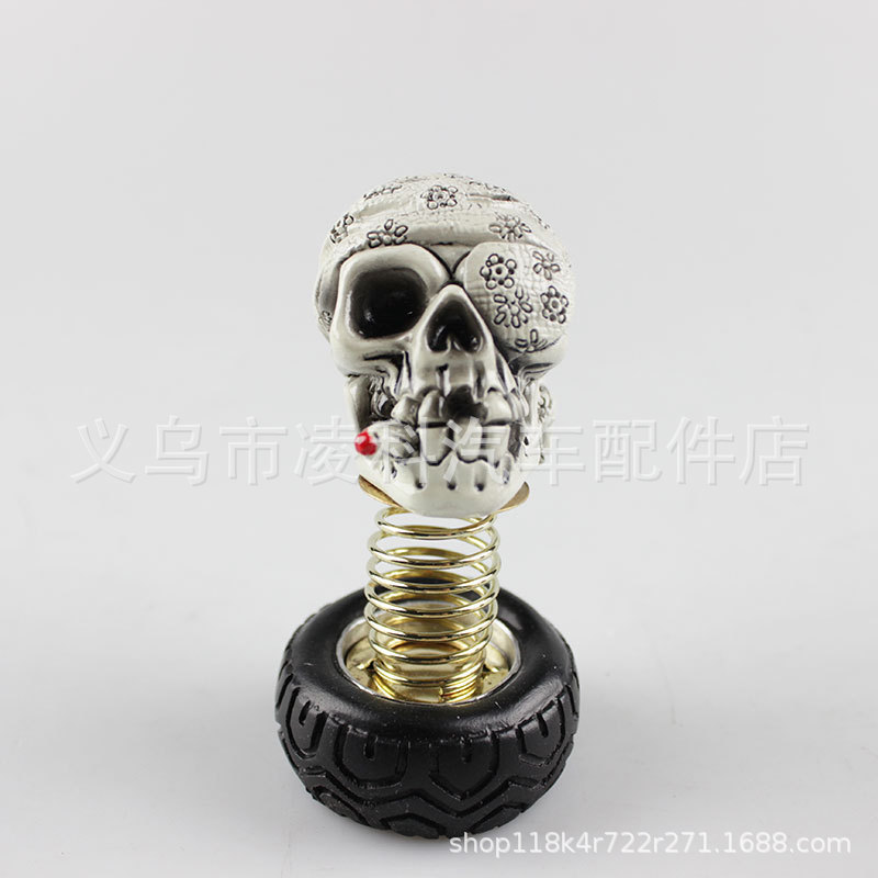 Totenkopf-autoornament, Automatisch Schwingender Sonnenblumenkopf-ornament, Auto-innendekoration, Autoornament - Schwingendes Deko-ornament - Sonnenblumen-kopftuch