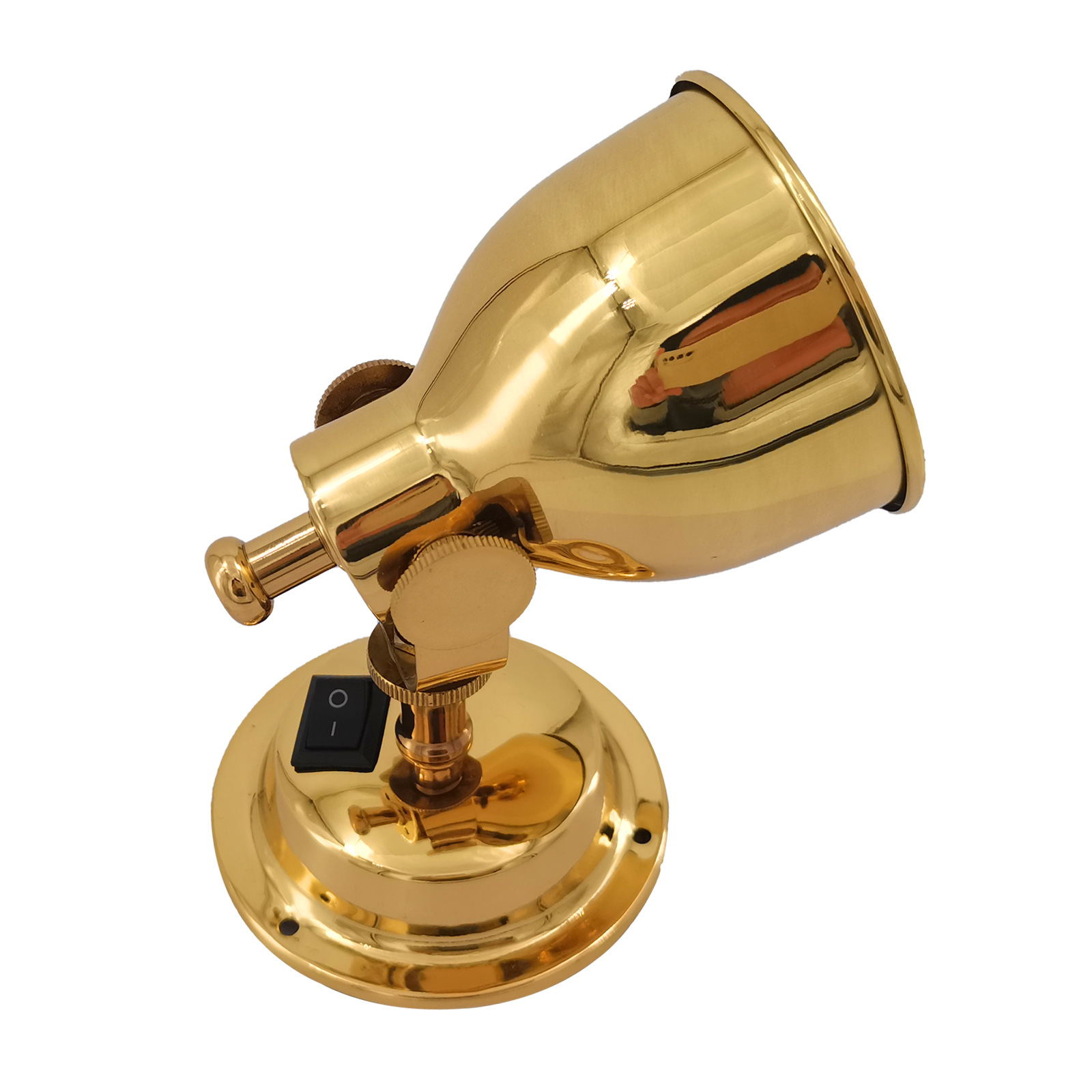 Marine Led-wandleselampe, Goldfarben, Mit Schwenkschalter, Messing, 5 W, Marine-yachtzubehör - 982 - Wandleselampe