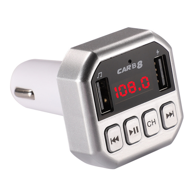 B8 Auto-bluetooth-mp3-player, Freisprechfunktion, Preisgünstiger Auto-bluetooth-mp3-player – Silber